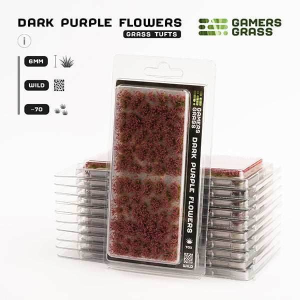 Gamers Grass Tufts: Dark Purple Flowers- Wild - 