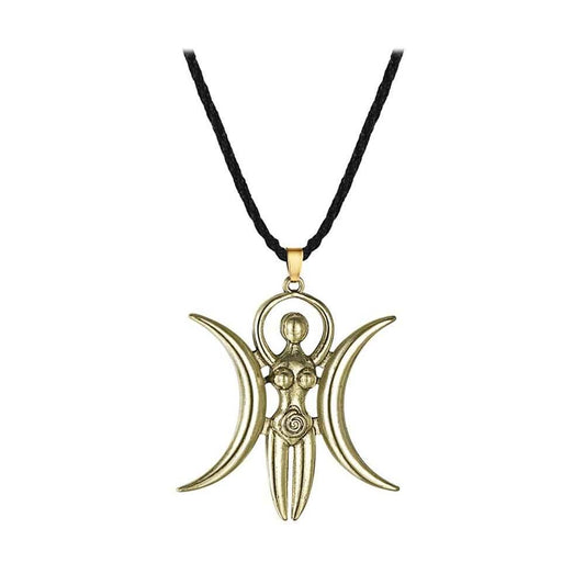 Triple Moon Goddess Necklace - 