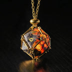 Unique Flame Stone Dice: The color of volcanic lava DND Gemstone Dice Set