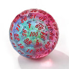 D100 Quicksand Resin Dice - 50mm Transparent 100-sided Dice Ball