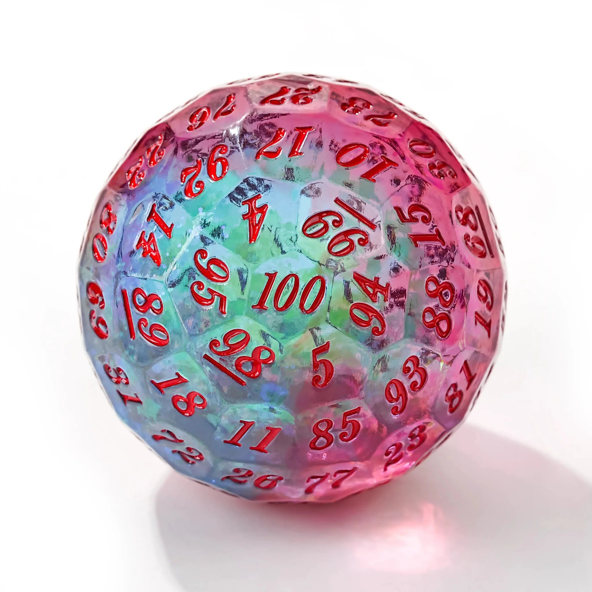 D100 Quicksand Resin Dice - 50mm Transparent 100-sided Dice Ball