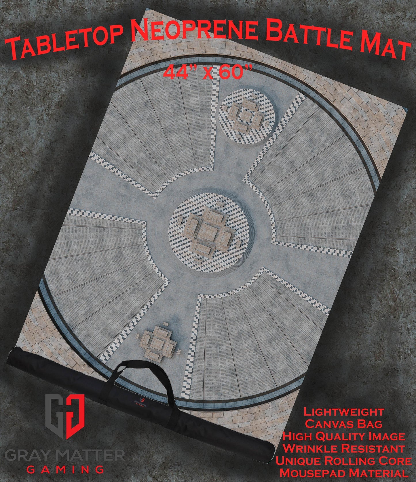 Grand Concourse - Neoprene Battle Mat - Warhammer, AoS, 40K, MCP, Shatterpoint, Legion, More - 44x60