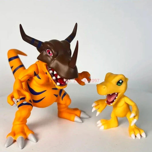 Greymon and Agumon Anime Figures, Digimon Gk Figurines Action Collectible Model Toys 12cm