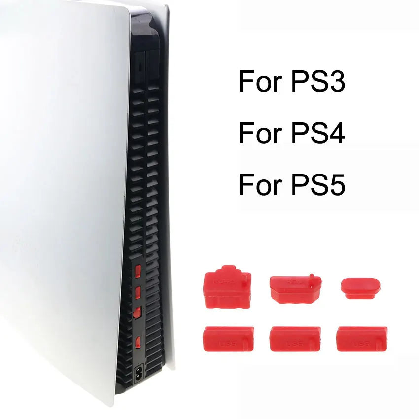1 Set Silicone Dust Plug Set | Anti-Dust Cover for PS5, PS4, PS3 Console