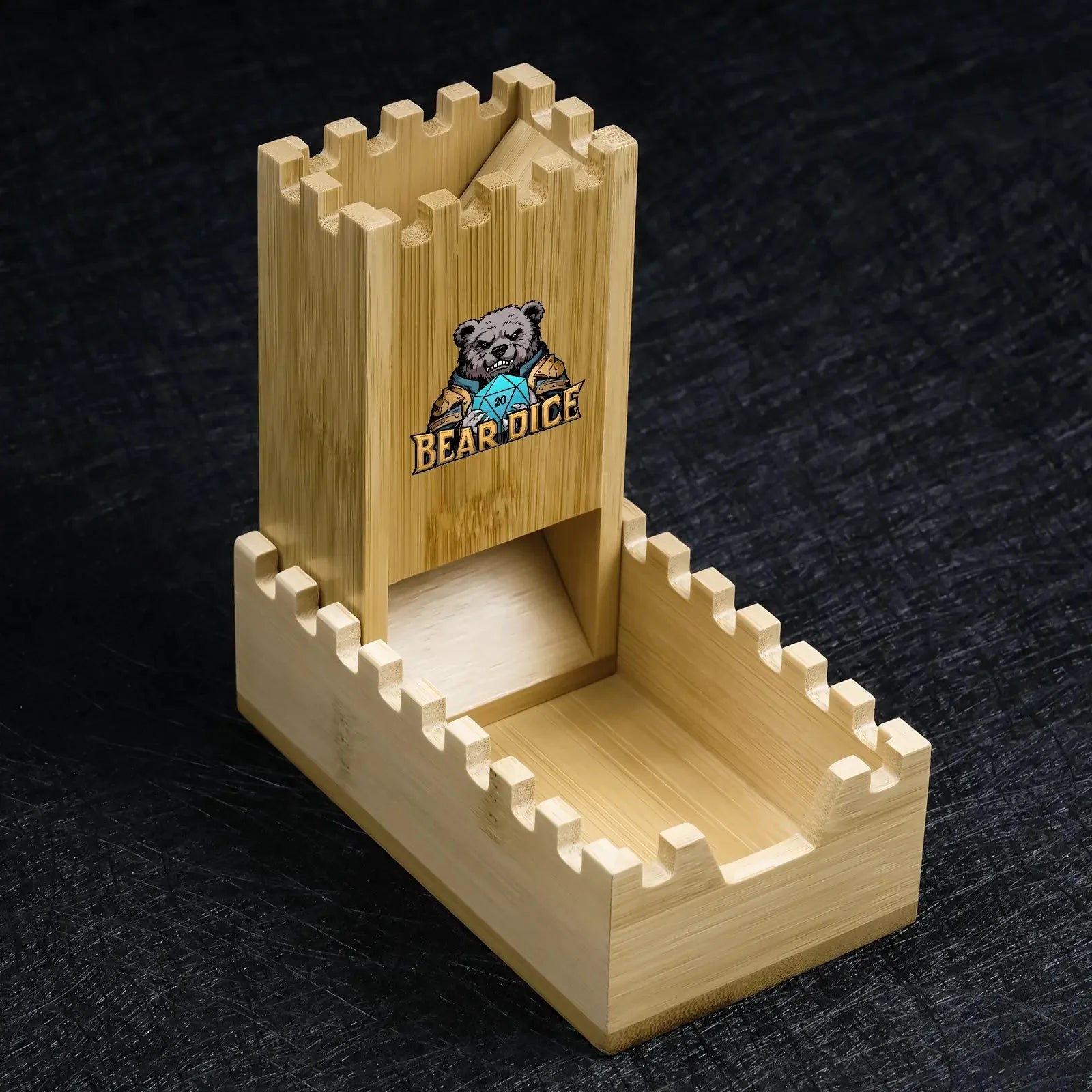 Portable Wooden DND Dice Tower Foldable Dice Rolling Tower with Magnets
