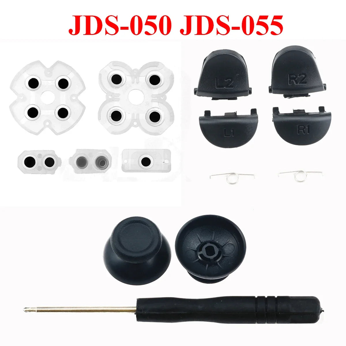 PS4 Trigger Button and Analog Stick Mod Kit | Compatible with JDS JDM 030 040 011 050 055 Controllers