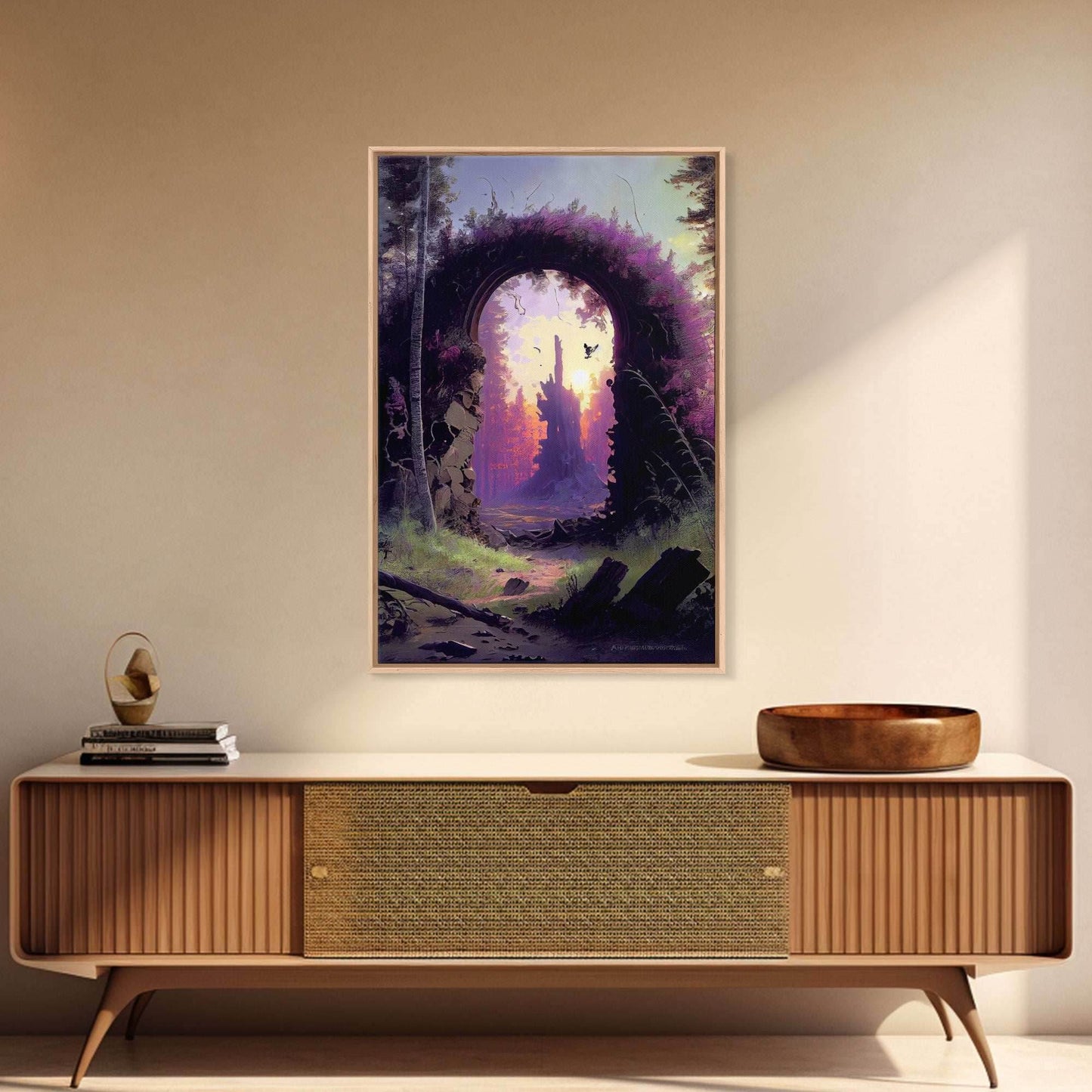 Gateway to another world, the purple realm, fine art poster print, fantasy decor - 8x12 Inches / Gallery Wrap Canvas - Ready To Hang