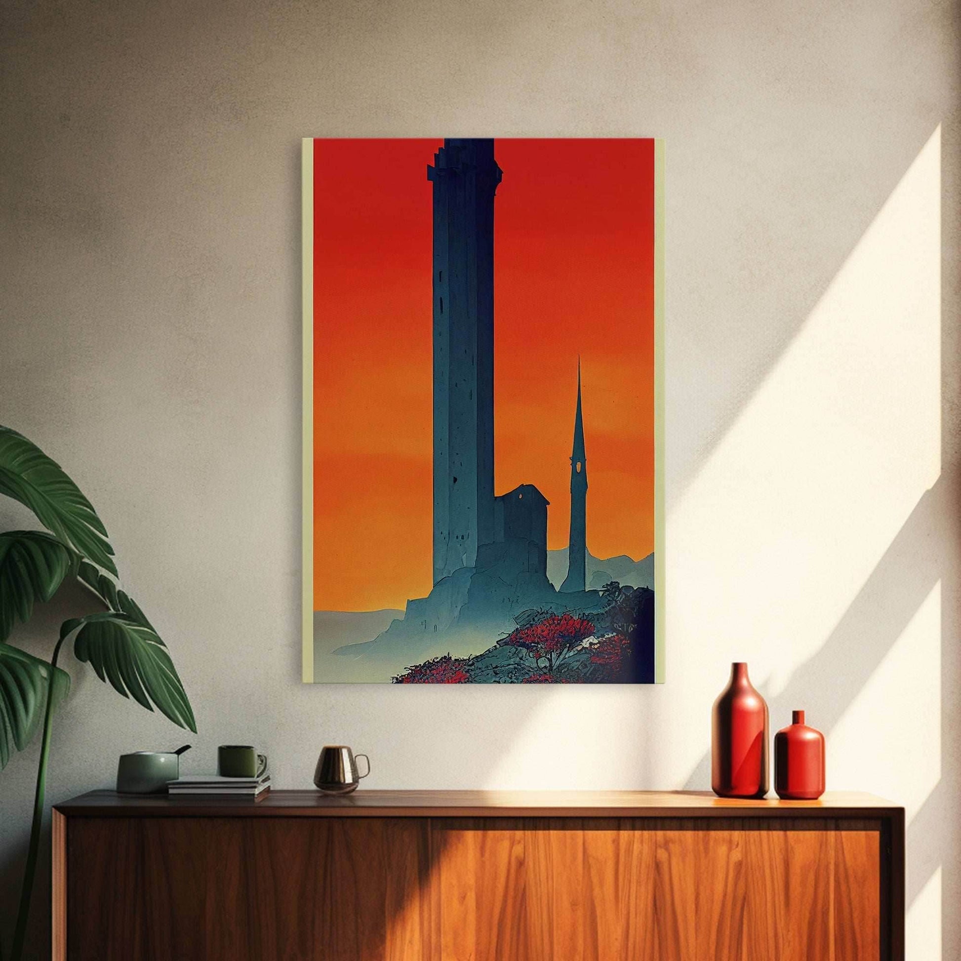 The Dark Tower, Fantasy RPG Concept Art, Wall art, framed canvas print, framed painting - 8x12 Inches / Gallery Wrap Canvas - Ready To Hang