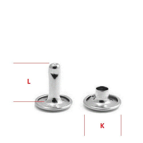 Hollow Rivet KØ4,8 x L5,0 mm Iron/Nickel