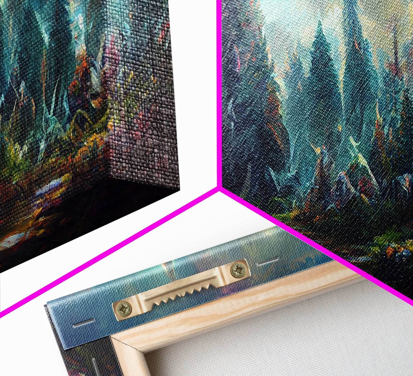 Trippy wall art canvas print, psychedelic wall art, Panoramic nature landscape wall art, fantasy art - 10x20 Inches / Gallery Wrap Canvas - Ready To Hang