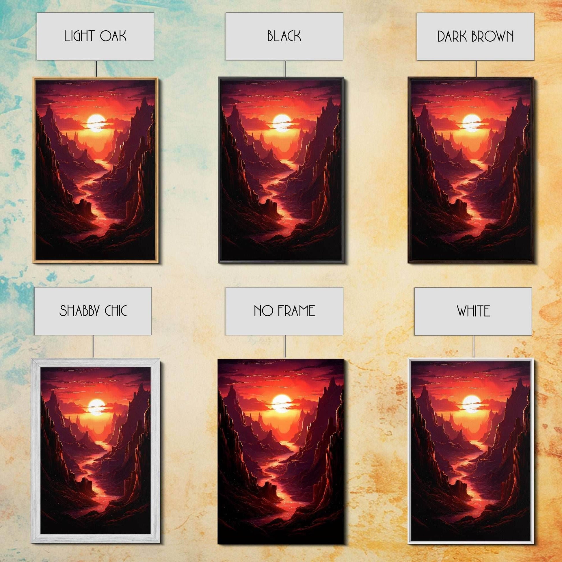 Sunset Wall Art, Fantasy Artwork, River Wall Print, Landscape Wall Art, Canvas Print, Wall Art, Vertical Art, Ranch Decor, Farmhouse Art - 8x12 Inches / Gallery Wrap Canvas - Ready To Hang