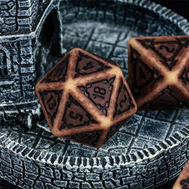 Huge Parchment Castle Dice Set - 25mm - 