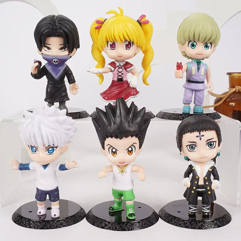 Hunter x Hunter 6 pcs Figurines, Gon Killua Biscuit Chrollo Anime Figures 4 in