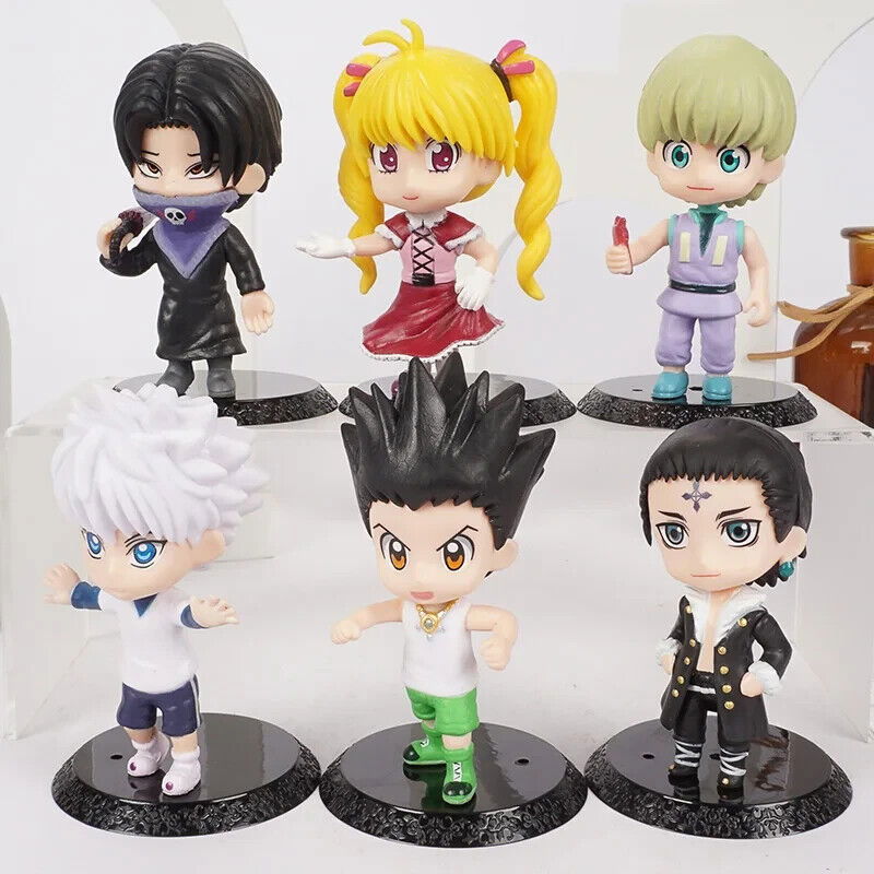 Hunter x Hunter 6 pcs Figurines, Gon Killua Biscuit Chrollo Anime Figures 4 in