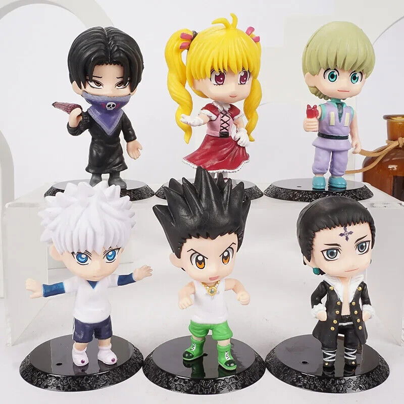 Hunter x Hunter 6 pcs Figurines, Gon Killua Biscuit Chrollo Anime Figures 4 in