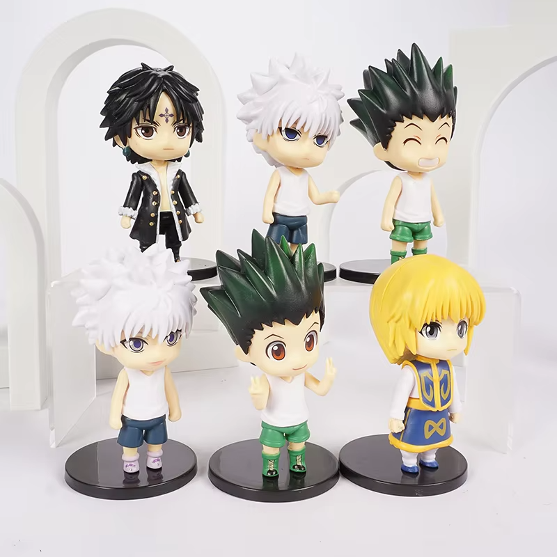 Hunter x Hunter 6 pcs Figurines, Gon Killua Kurapika Chrollo Anime Figures 4 in