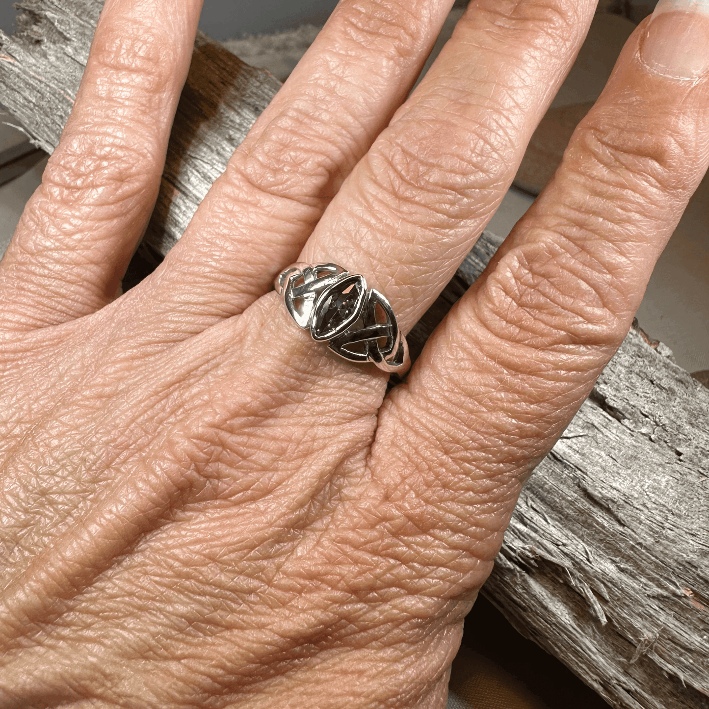 Mystic Topaz Trinity Knot Ring - 5