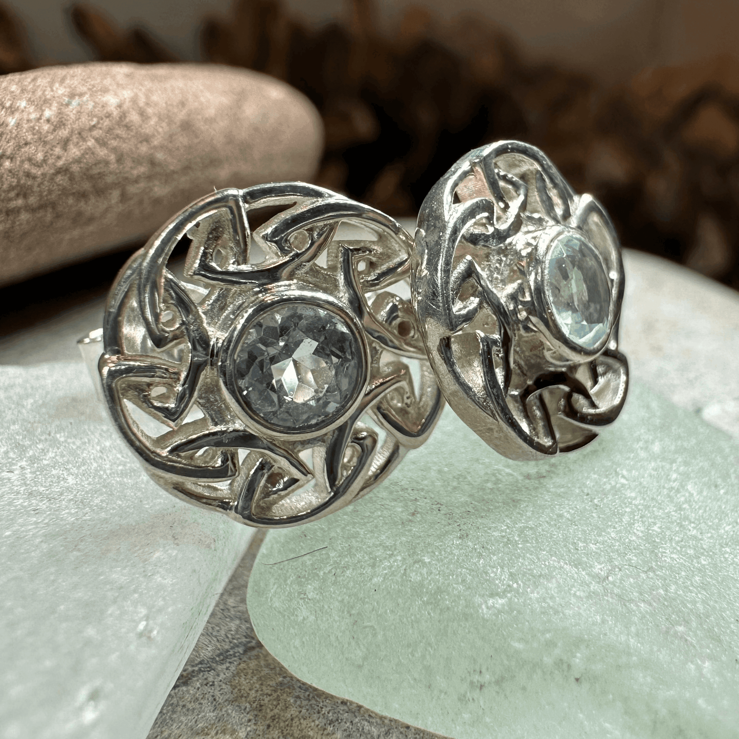 Alfiva Celtic Earrings - Topaz