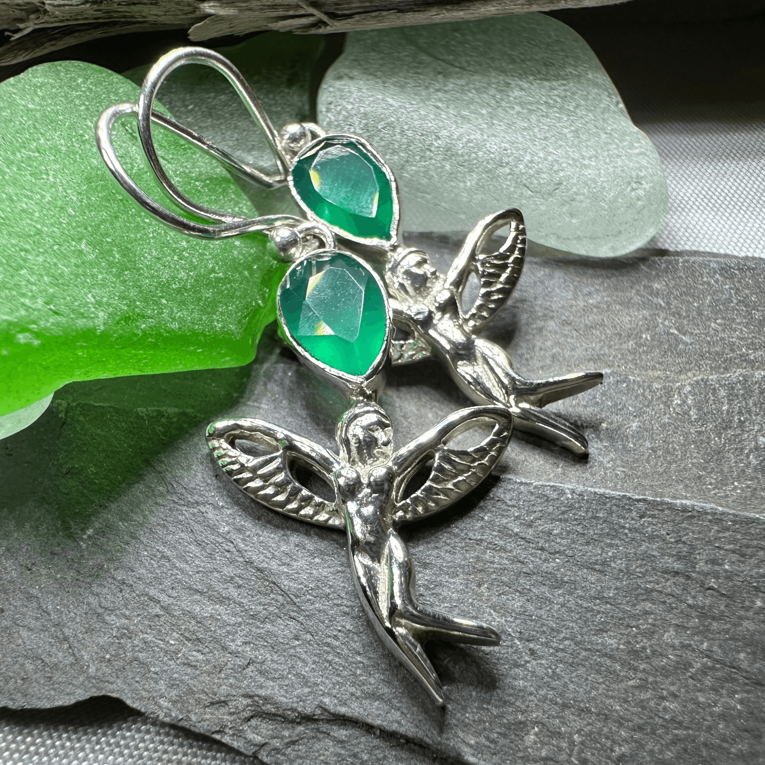 Telyn Celtic Fairy Earrings - Moonstone