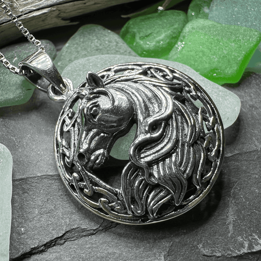 Roan Celtic Horse Necklace - 18