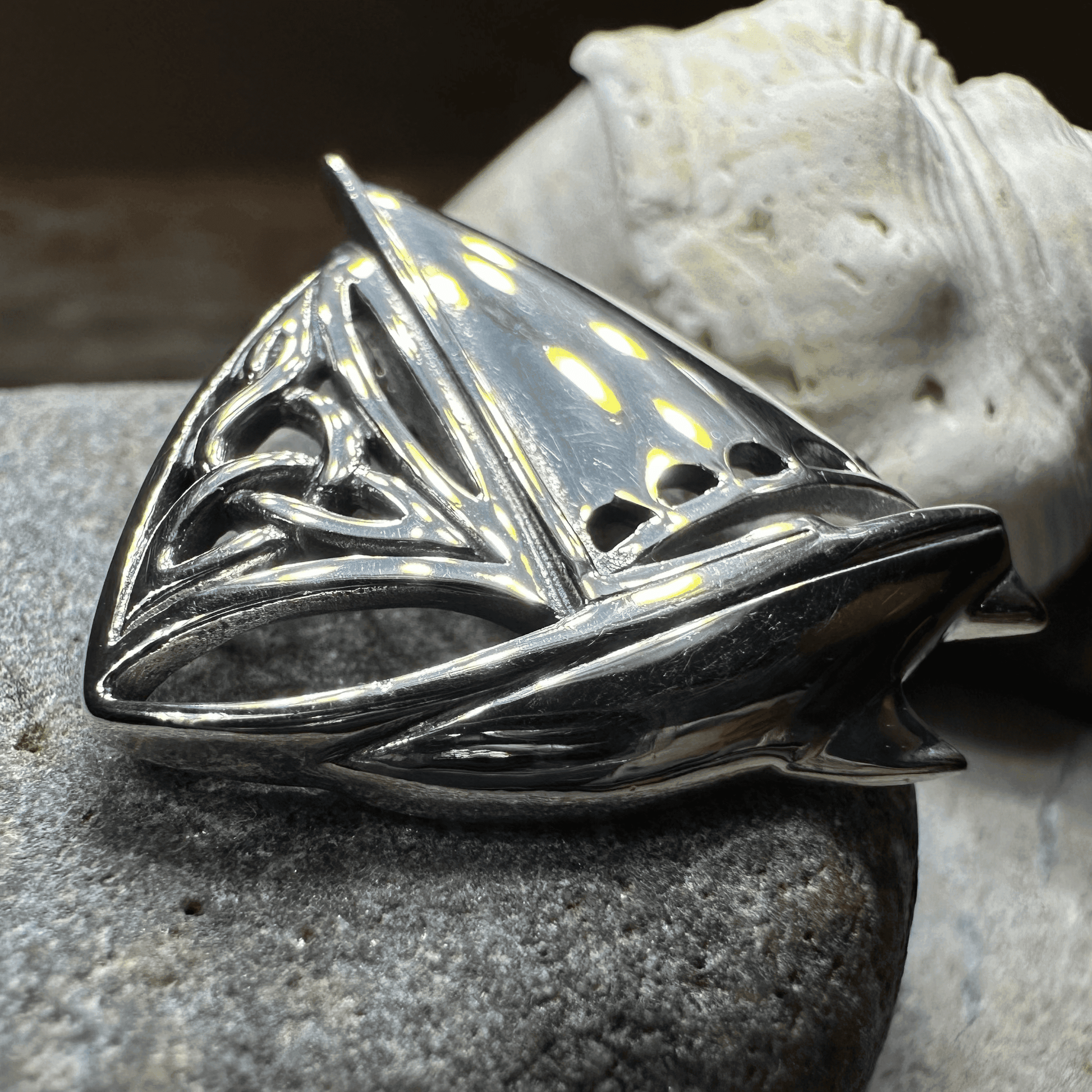 Celtic Sailboat Necklace - 18