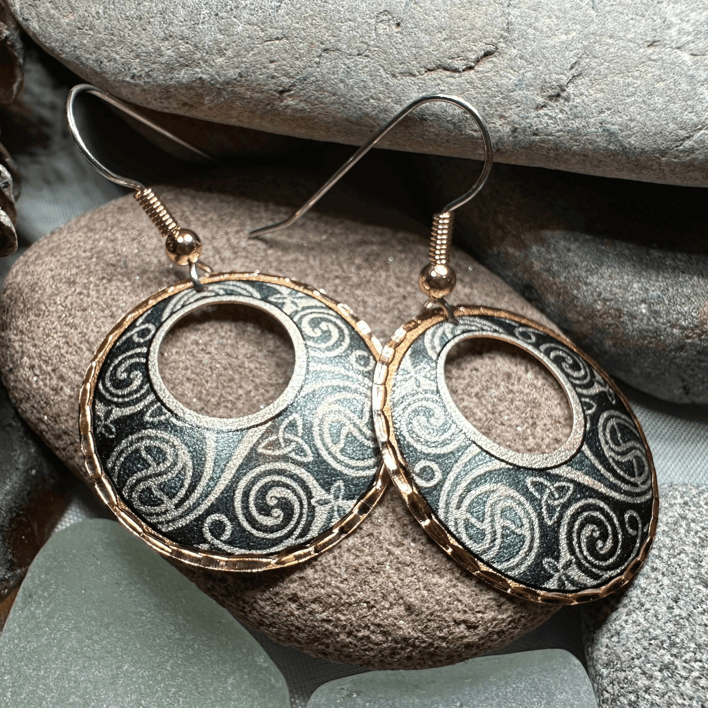 Renewal Celtic Spiral Copper Earrings - 