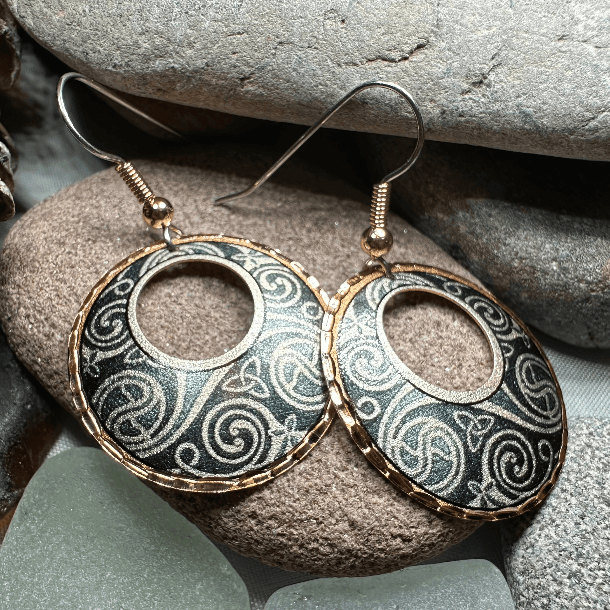 Renewal Celtic Spiral Copper Earrings - 