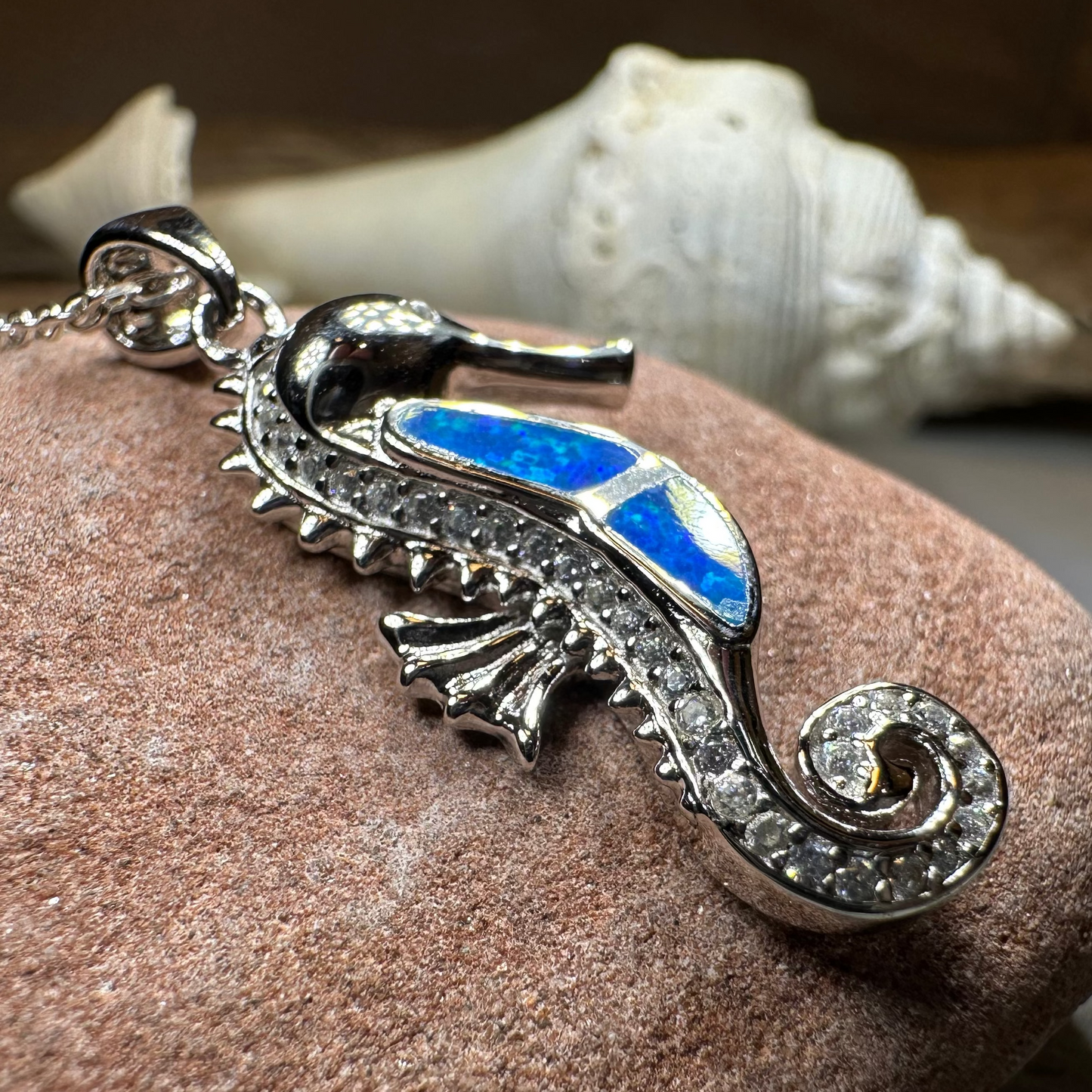 Petite Opal Seahorse Necklace