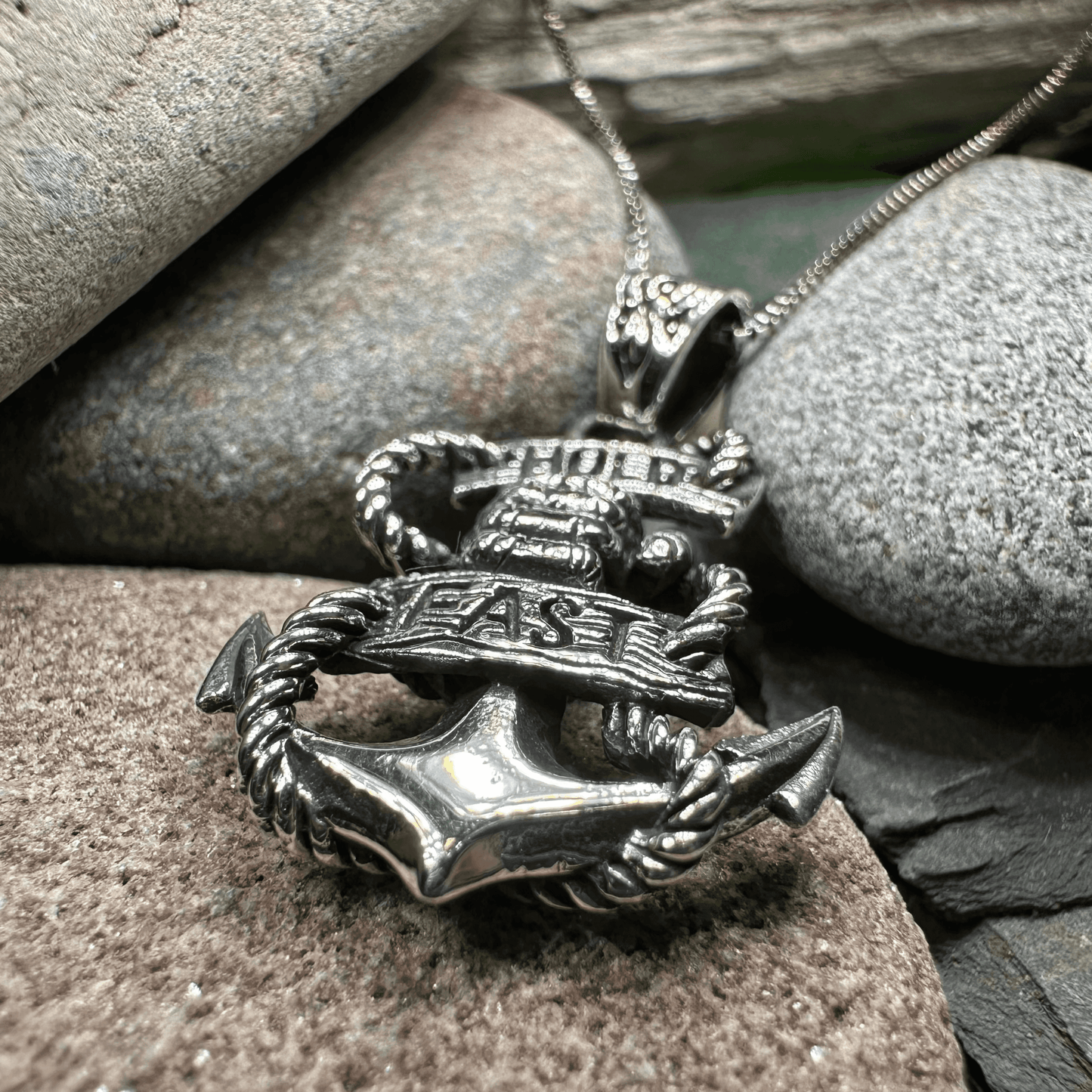 Hold Fast Anchor Necklace - 18