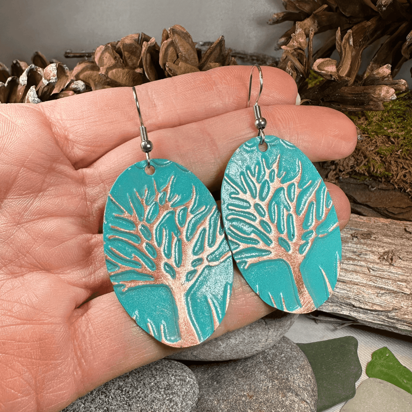 Oaksong Tree of Life Copper Earrings - 