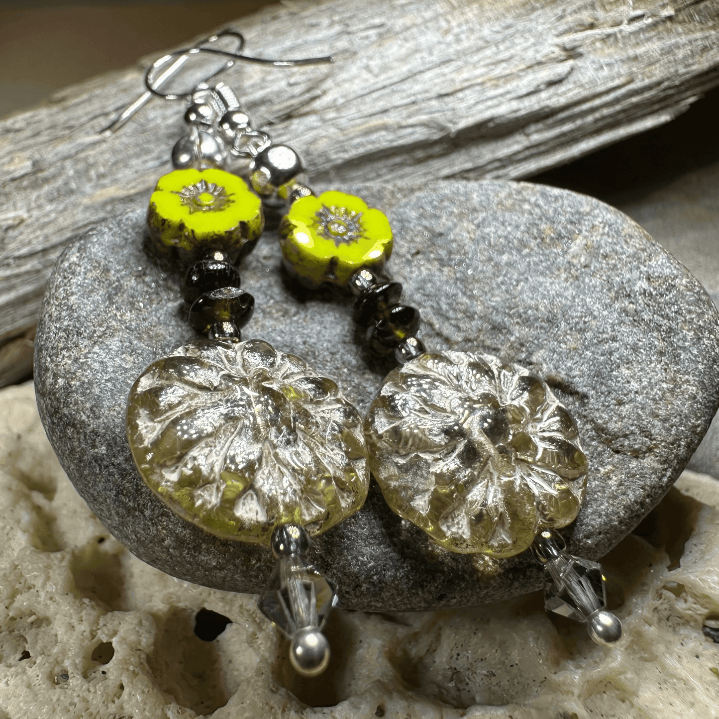 Celtic Twilight Mist Earrings - Dusky Green