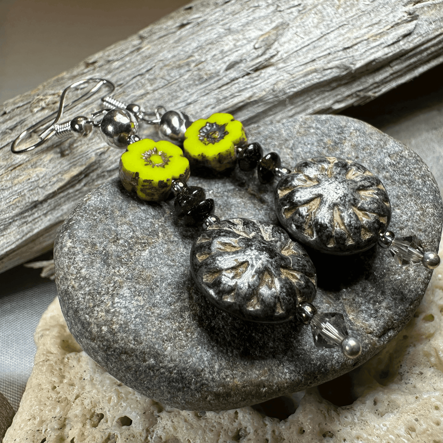Celtic Twilight Mist Earrings - Dusky Green