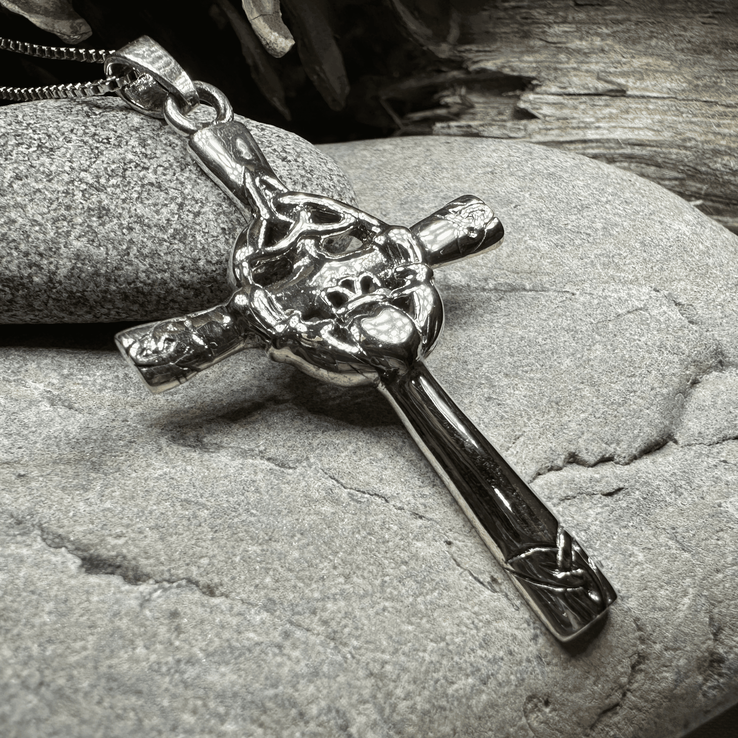 Celtic Claddagh Cross Necklace - 