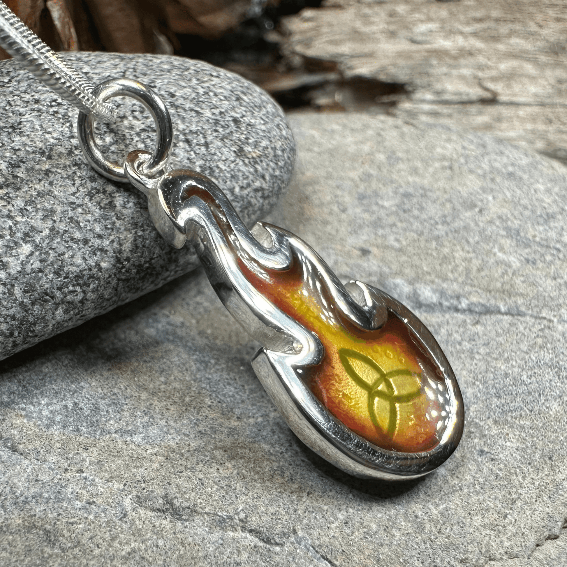 Mystical Celtic Flame Necklace - 18 / Blue