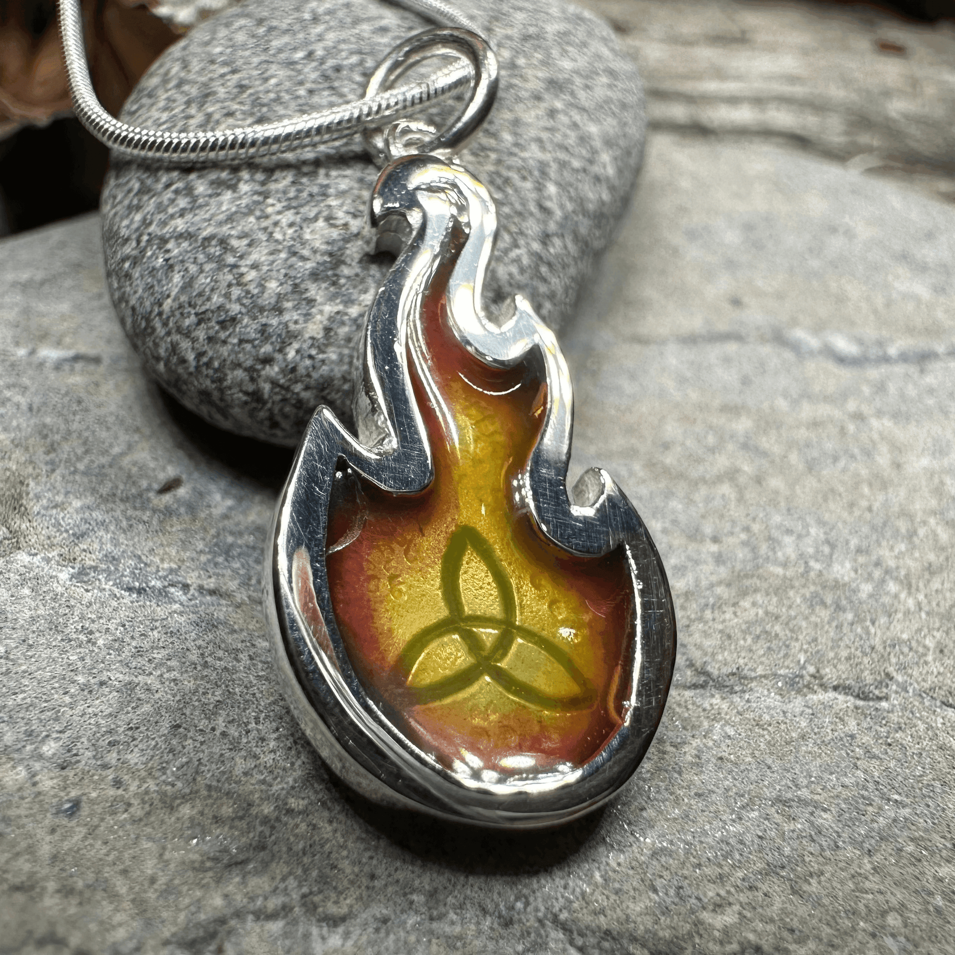 Mystical Celtic Flame Necklace - 18 / Blue