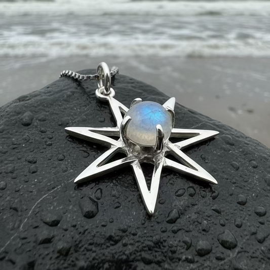 Moonstone Elven Star Necklace