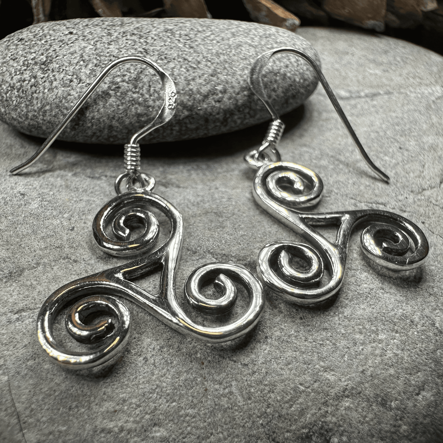Elfwyn Celtic Spiral Earrings - 
