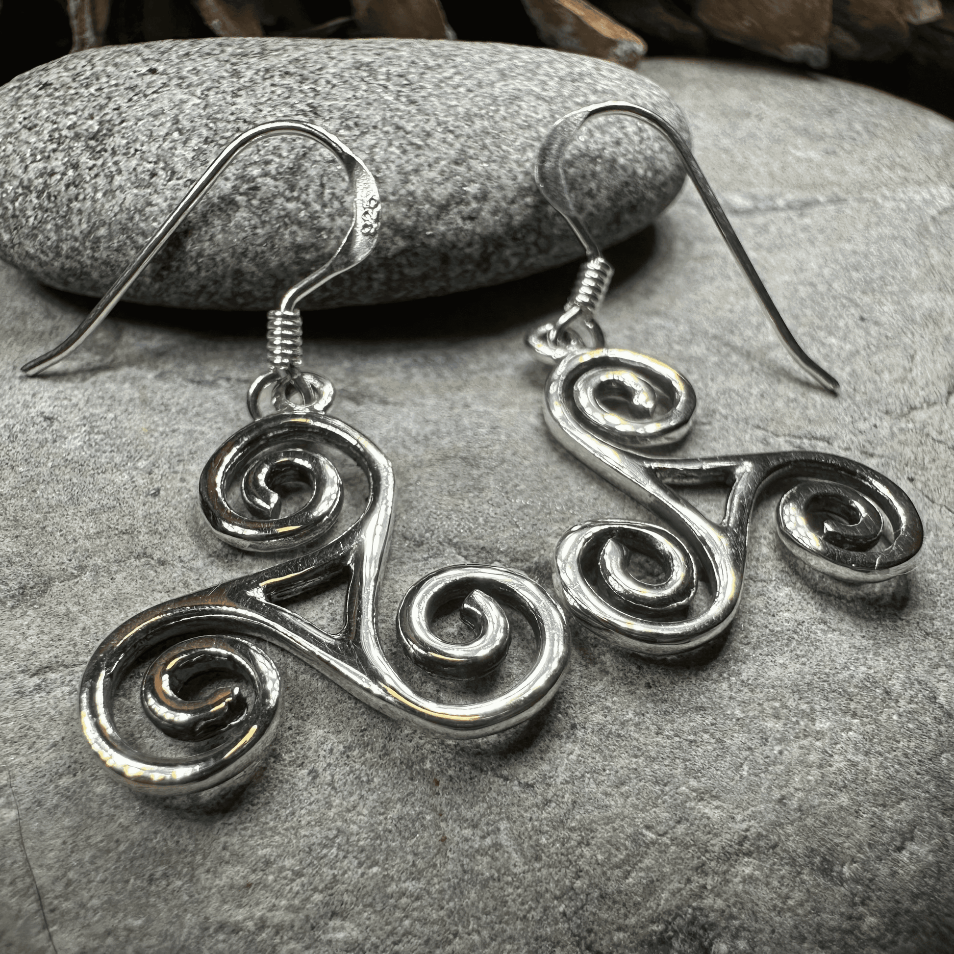Elfwyn Celtic Spiral Earrings - 