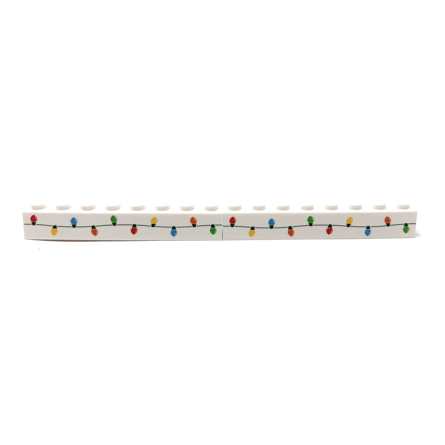 Christmas Lights Custom Printed on 1x8 Brick - B3 Customs made using LEGO part - 