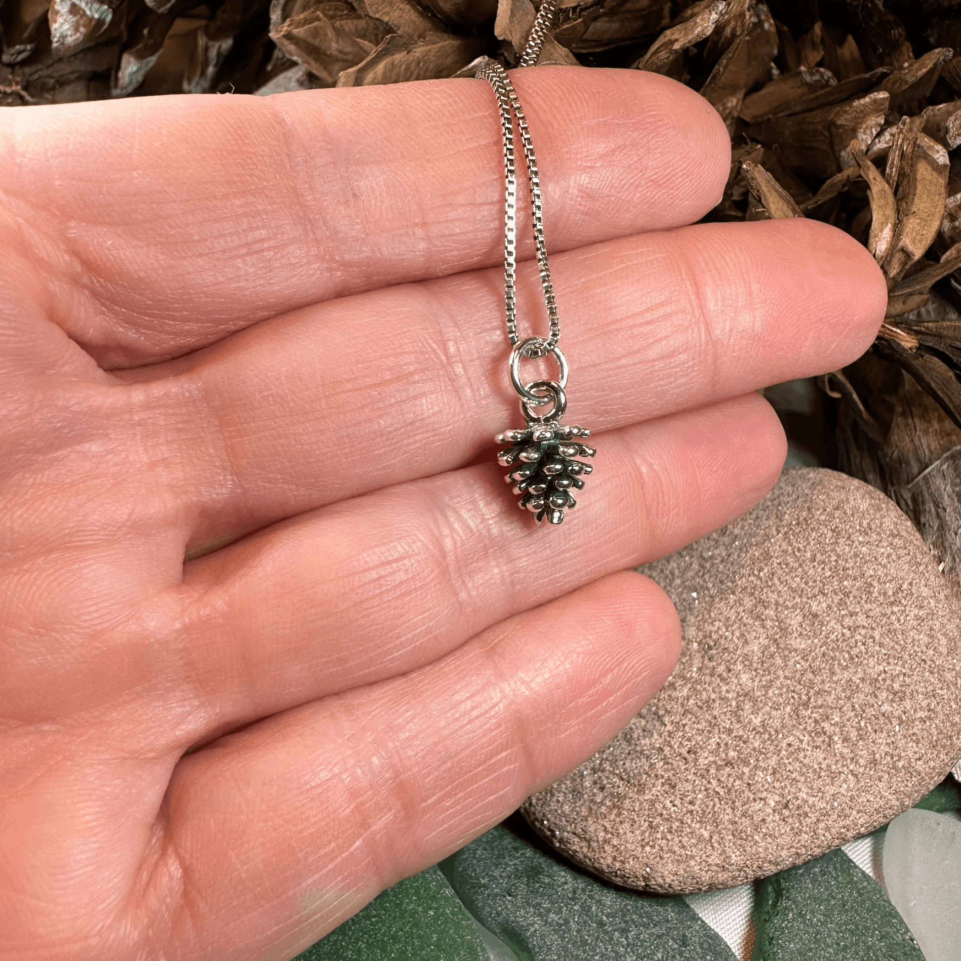 Winter Pine Cone Necklace - 