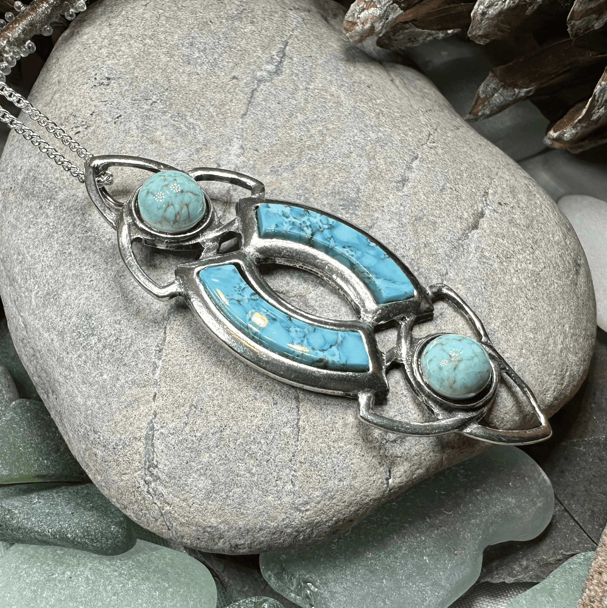 Ancient Celtic Knot Necklace - Amethyst Crystal