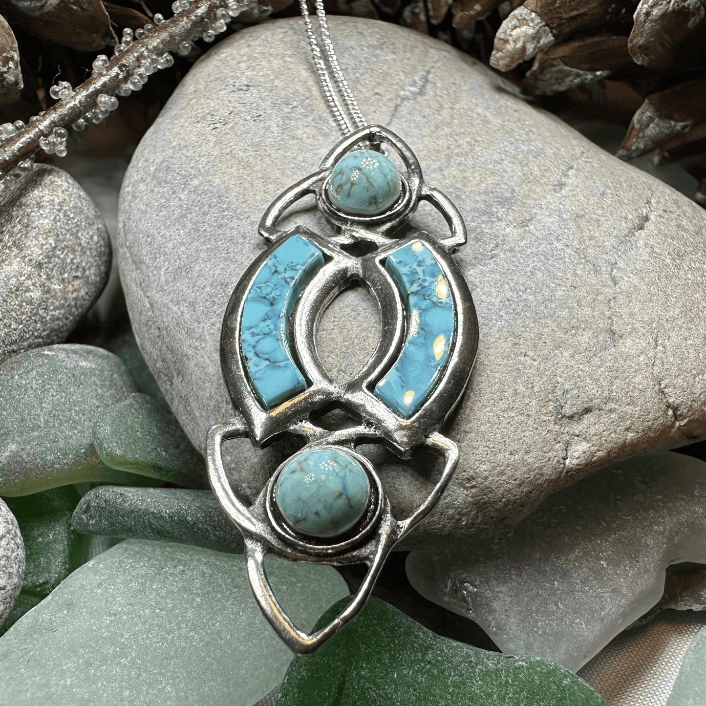 Ancient Celtic Knot Necklace - Amethyst Crystal