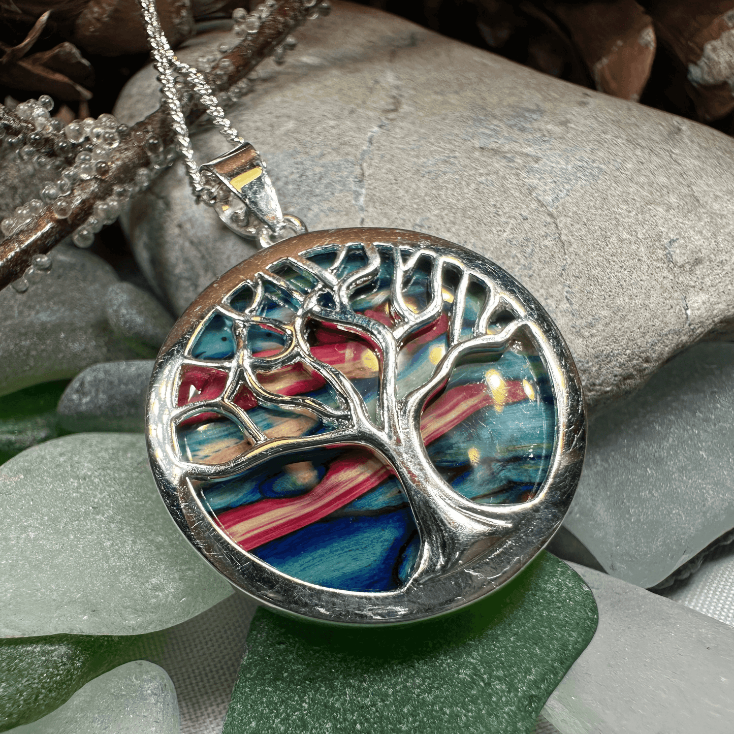 Heathergems Tree of Life Necklace - Green