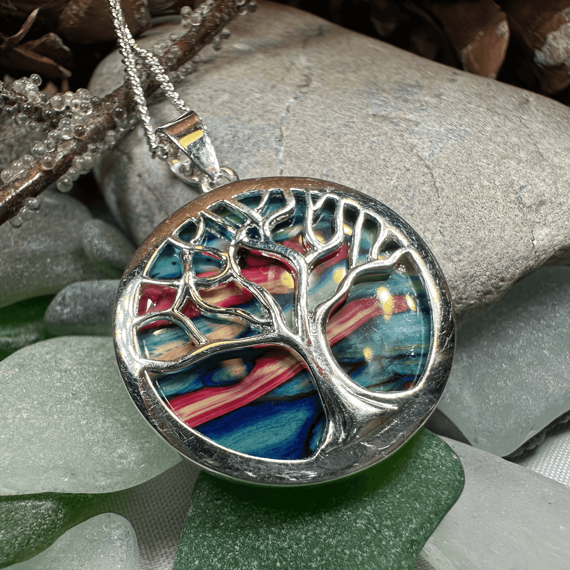 Heathergems Tree of Life Necklace - Green