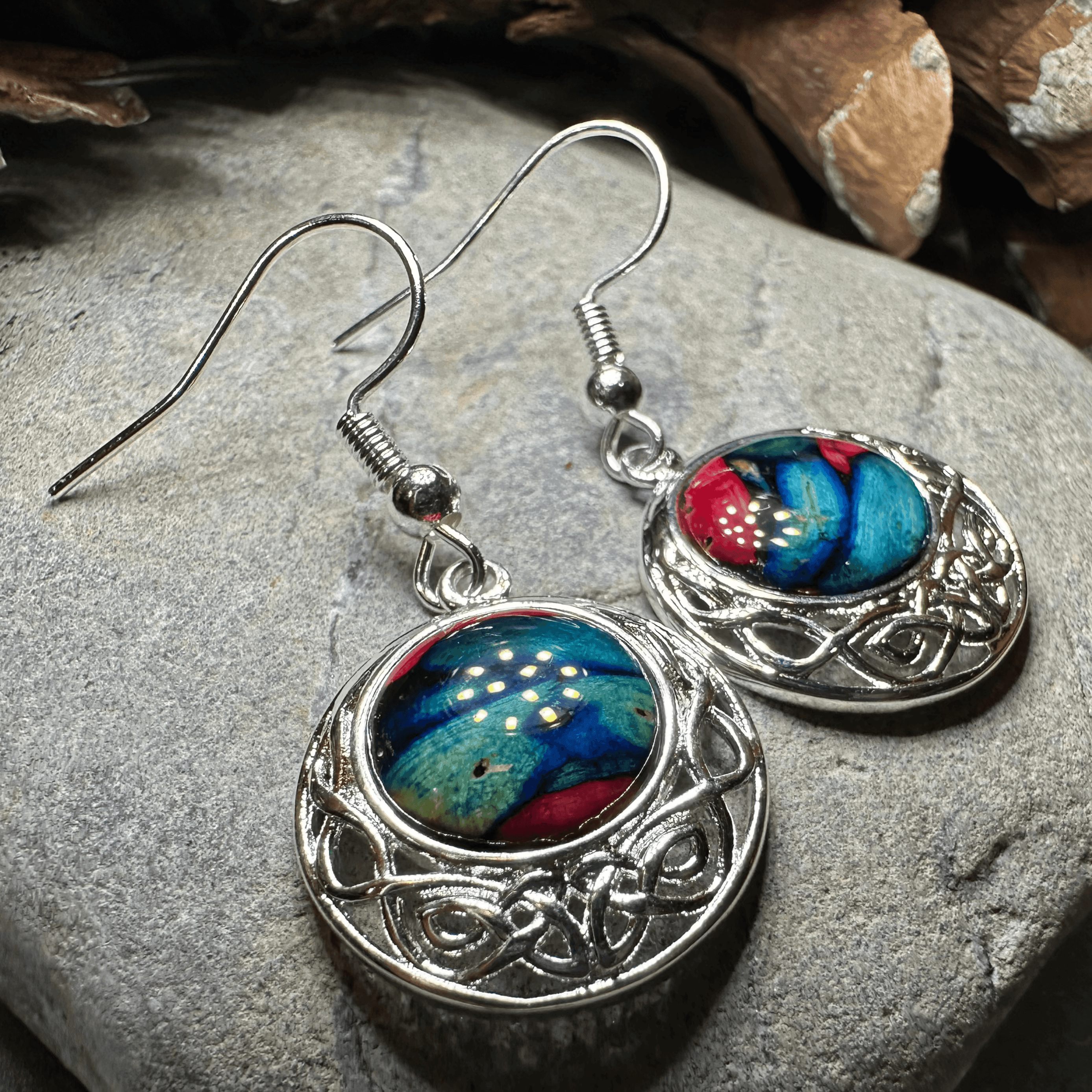 Heathergems Celtic Knot Earrings - Blue Multi