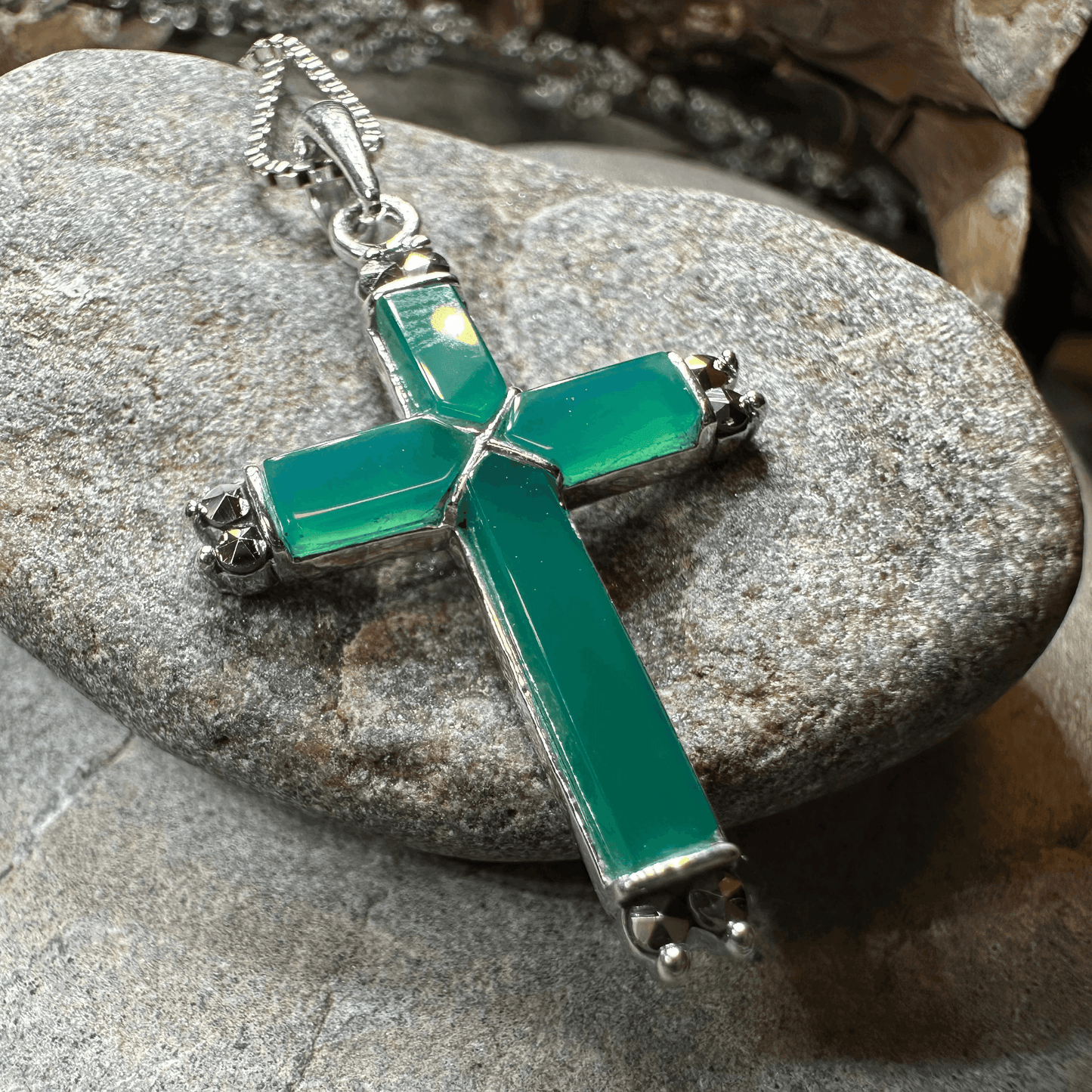 Marcasite Celtic Cross Necklace - 