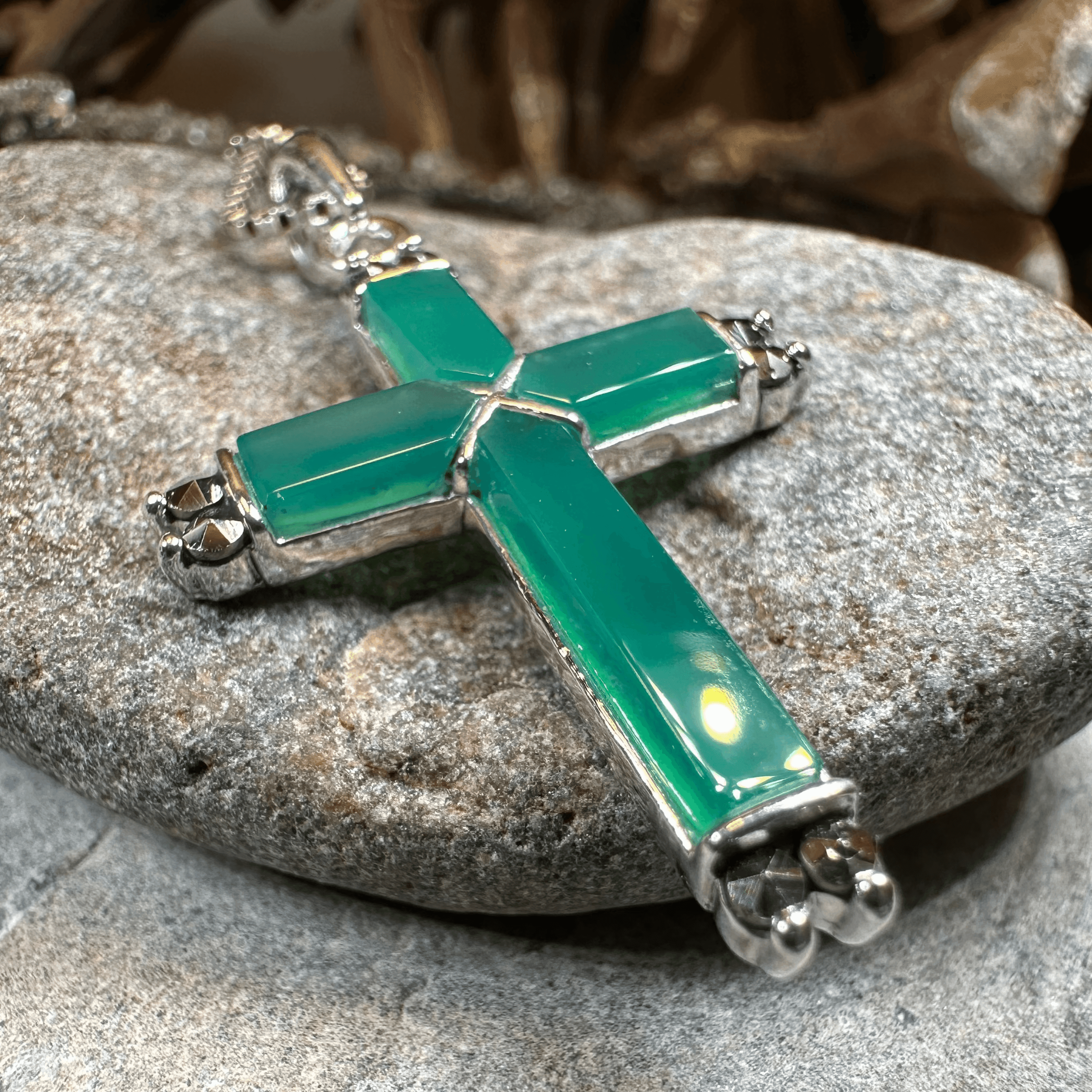 Marcasite Celtic Cross Necklace - 