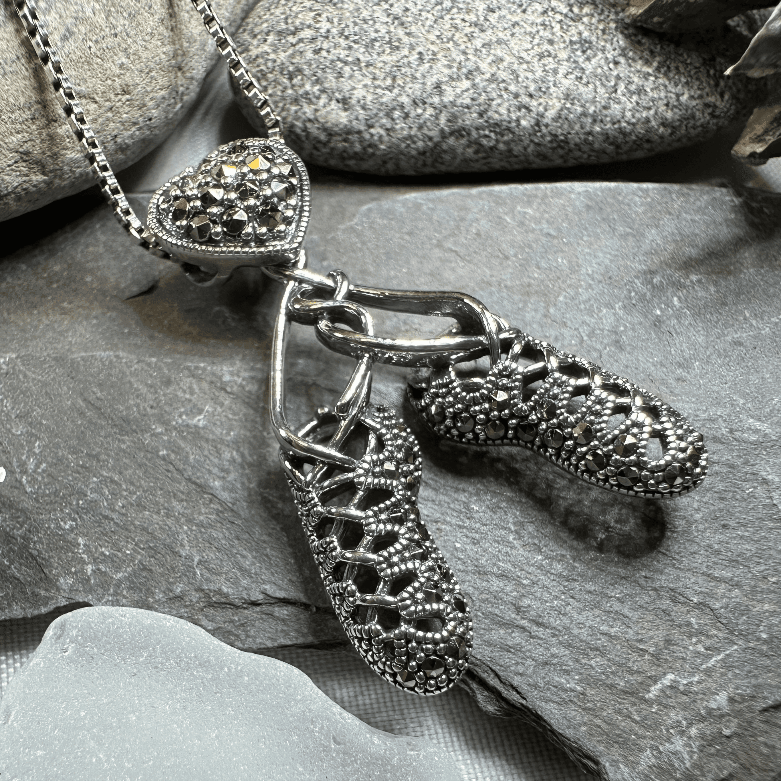 Marcasite Ghillies Irish Dance Necklace - 
