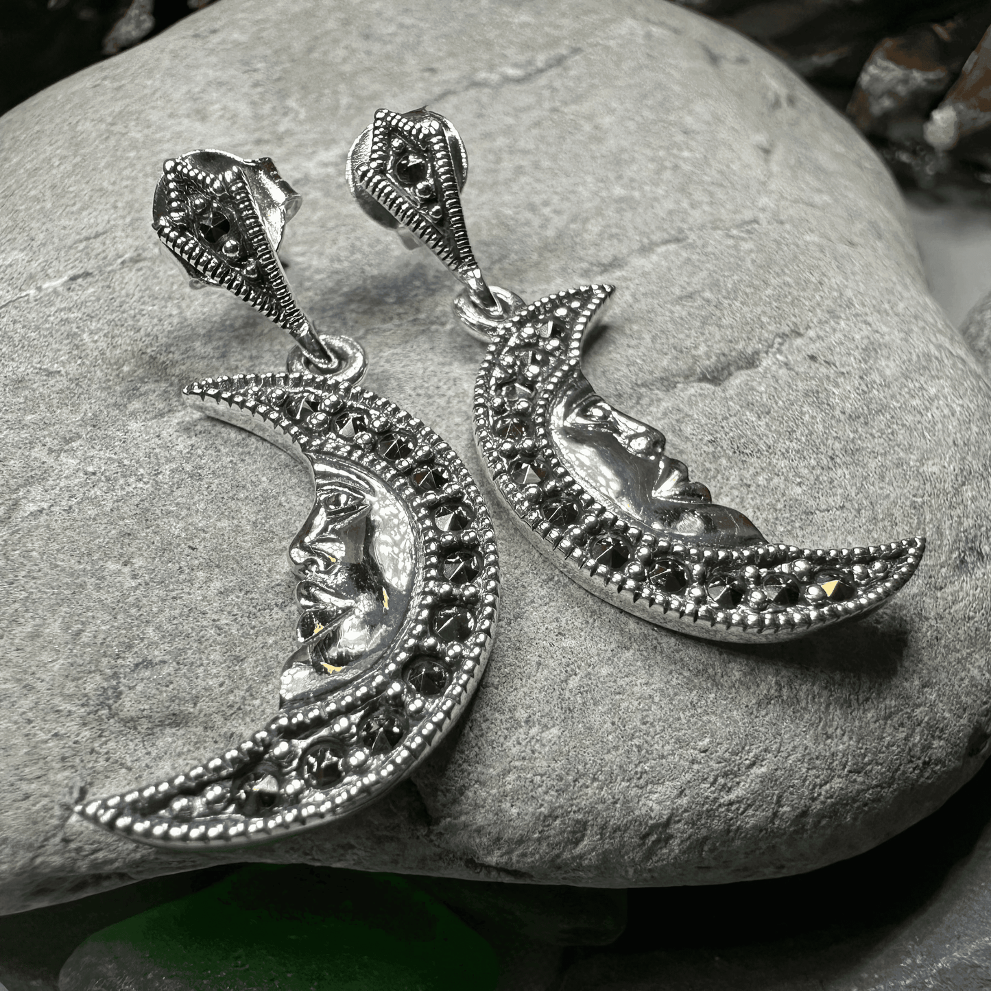 Midnight Goddess Moon Earrings - 