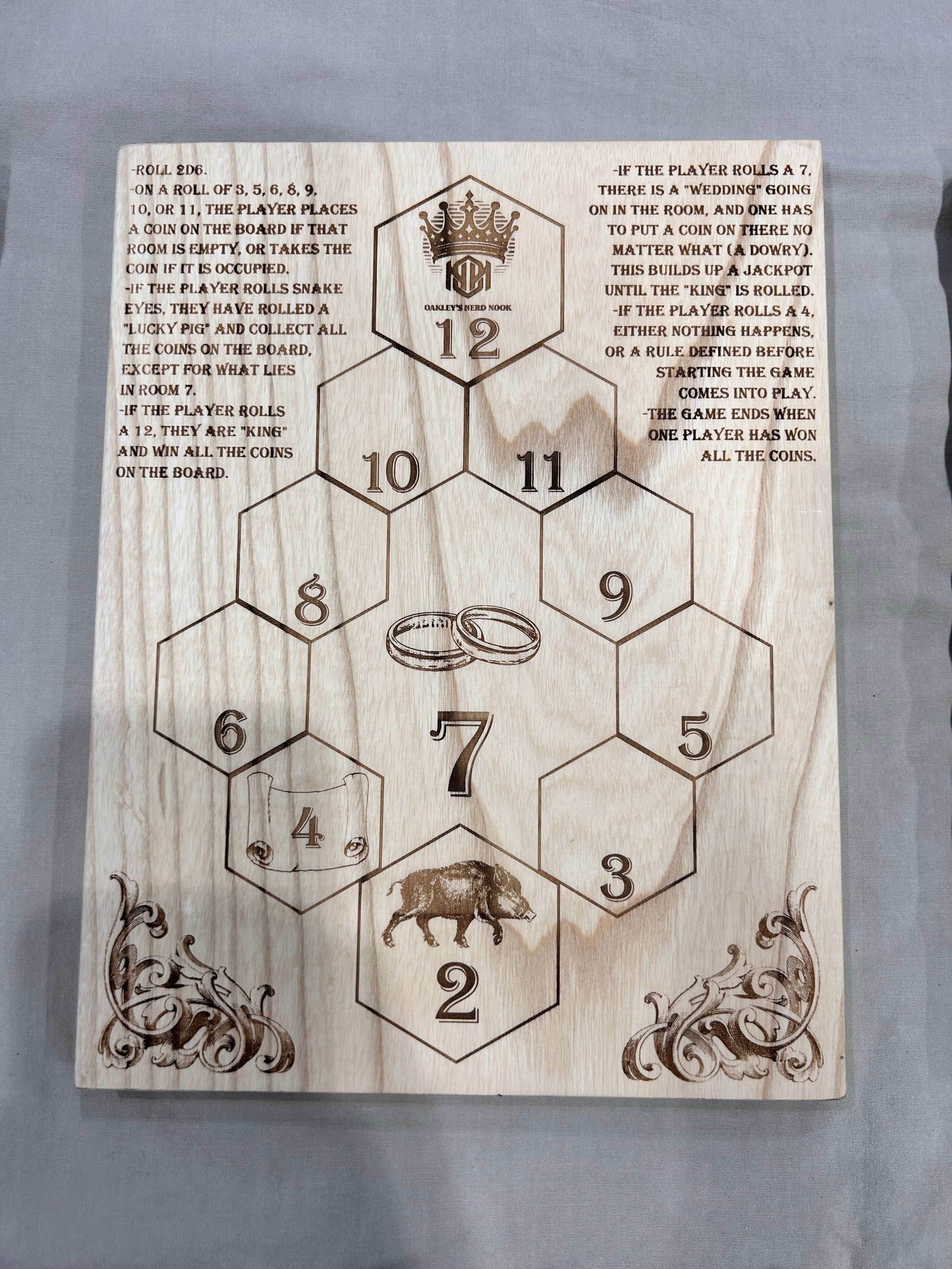 Gluckhaus Game Board - Red Oak